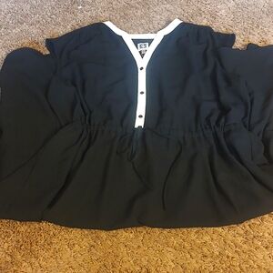 Anne Klein black/white button up, sleeveless dress XXL, NWT